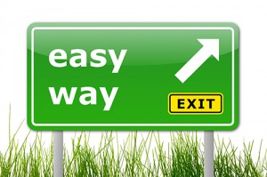 green easy way road sign