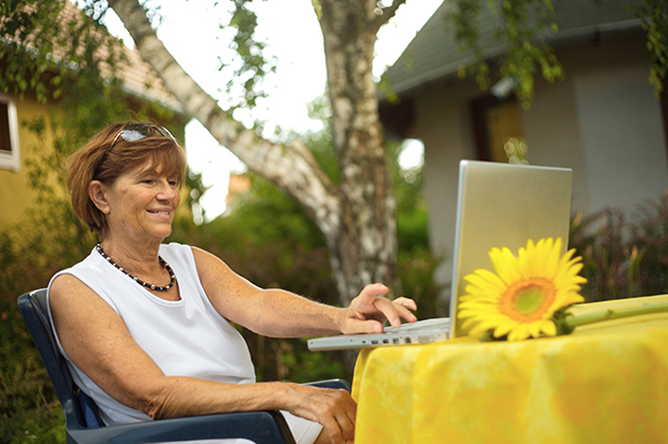 Senior women with laptop