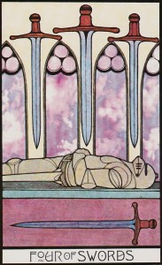 Aquarian Tarot 4 of Swords