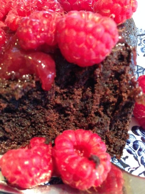 choc-cake-raspberries