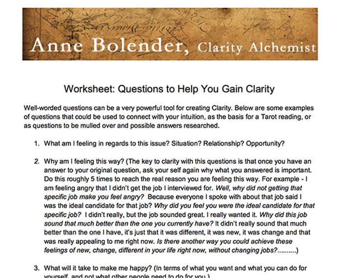 Questions to Help You Gain Clarity