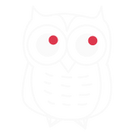 White owl with red eyes logo